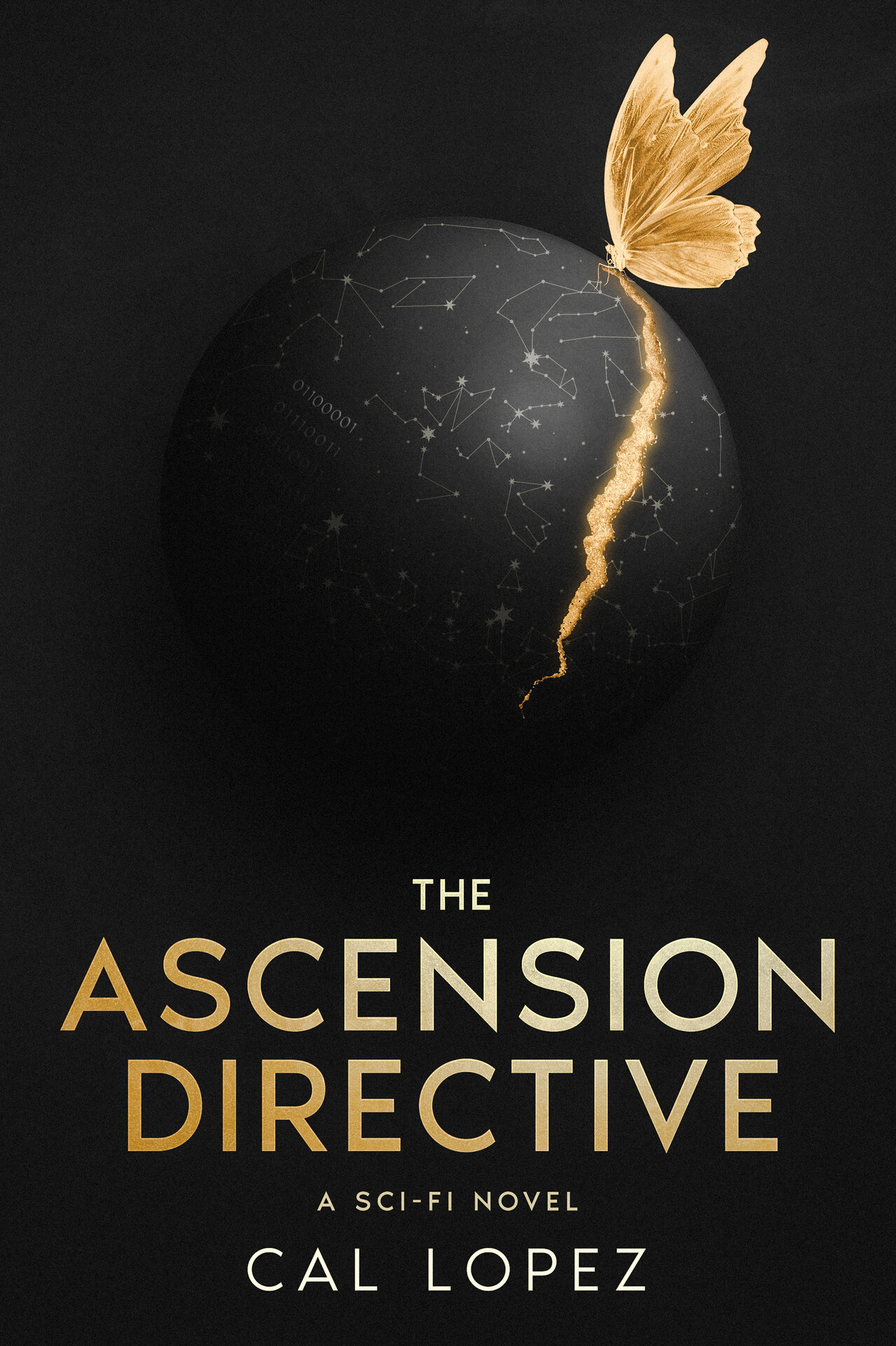 The Ascension Directive book cover featuring futuristic design elements